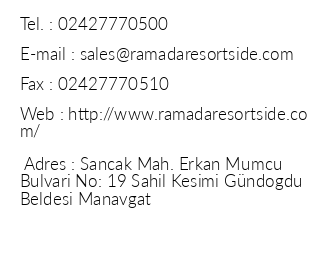 Ramada Resort Side iletiim bilgileri